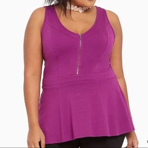 👅 ZIP FRONT PEPLUM TANK TOP